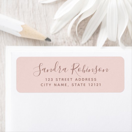 Elegant blush roze return address labels (Insitu)