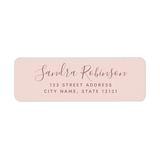 Elegant blush roze return address labels (Voorkant)