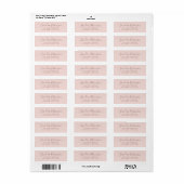Elegant blush roze return address labels (Full Sheet)