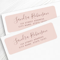 Elegant blush roze return address labels