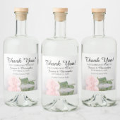 Elegant Blush Roze Roche Weddenschap Bedankt Likeurfles Etiket (Flessen)