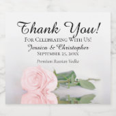 Elegant Blush Roze Roche Weddenschap Bedankt Likeurfles Etiket (Enkel label)