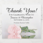 Elegant Blush Roze Roche Weddenschap Bedankt Likeurfles Etiket (Enkel label)