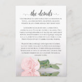 Elegant Blush roze Romantic Roos Weddenschap Detai Informatiekaartje (Voorkant)