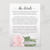 Elegant Blush roze Romantic Roos Weddenschap Detai Informatiekaartje (Voorkant)