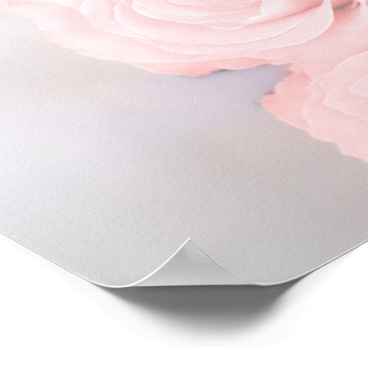 Elegant Blush Roze Roos 4 Tabel Zetel Poster (Hoek)