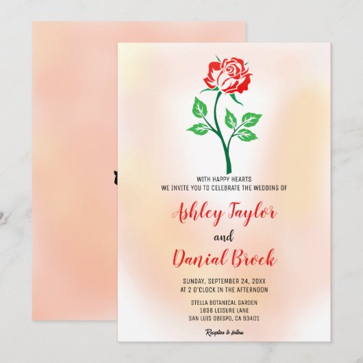 Elegant blush roze roos boho floral Weddenschap Kaart (Voorkant / Achterkant)