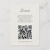 Elegant Blush Roze Rose Bruiloft QR-code Details Informatiekaartje (Voorkant)