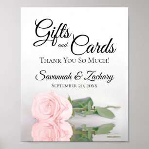 Elegant Blush Roze Rose Cadeaus & Kaarten Trouwbor Poster