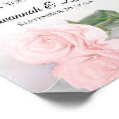 Elegant Blush Roze Rose Cadeaus & Kaarten Trouwbor Poster (Hoek)