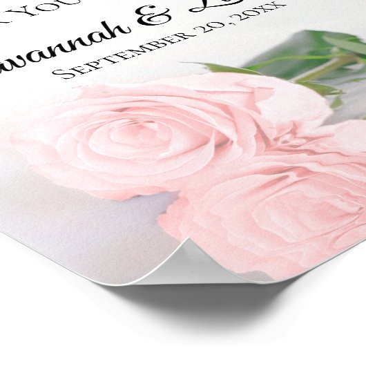 Elegant Blush Roze Rose Cadeaus & Kaarten Trouwbor Poster (Hoek)