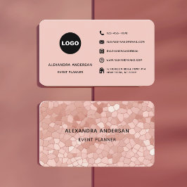 Elegant Blush Roze Rose Gold Abstract Pattern Visitekaartje
