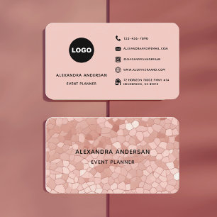 Elegant Blush Roze Rose Gold Abstract Pattern Visitekaartje