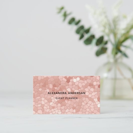 Elegant Blush Roze Rose Gold Abstract Pattern Visitekaartje (Staand voorkant)