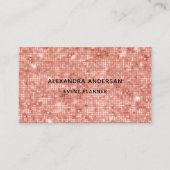Elegant Blush Roze Rose Gold Metal Stippen Pattern Visitekaartje (Voorkant)