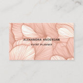 Elegant Blush Roze Rose Goud Botanisch Patroon Visitekaartje (Voorkant)
