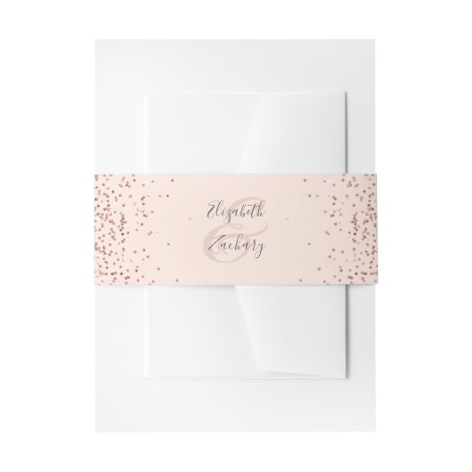 Elegant Blush Roze Rose Goud Bruiloft Uitnodigingen Wikkel (Voorkant Voorbeeld)