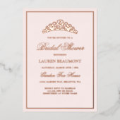 Elegant Blush Roze Royal Vrijgezellenfeest Folie Uitnodiging (Voorkant)