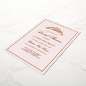 Elegant Blush Roze Royal Vrijgezellenfeest Folie Uitnodiging (Gedraaid)