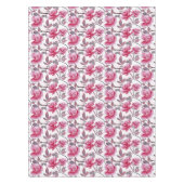 Elegant Blush Roze Roze Bloem Tafelkleed (Voorkant)