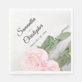 Elegant blush roze roze diagonaal ontwerp bruiloft servet (Voorkant)