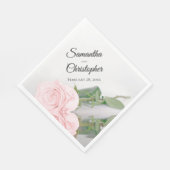 Elegant blush roze roze diagonaal ontwerp bruiloft servet (Hoek)