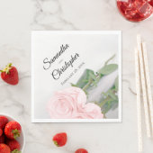 Elegant blush roze roze diagonaal ontwerp bruiloft servet (Insitu)