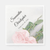 Elegant blush roze roze diagonaal ontwerp bruiloft servet (Voorkant)