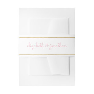 Elegant Blush Roze Roze Goud  Manuscript Uitnodigingen Wikkel