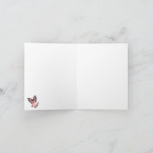 Elegant blush roze roze goudvlinder gevouwen bedankkaart (Binnen)