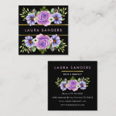 Elegant Blush Roze Roze Lila Bloedhaar & Makeup Vierkante Visitekaartje (Voorkant / Achterkant)