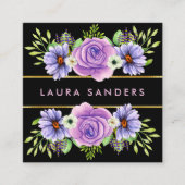 Elegant Blush Roze Roze Lila Bloedhaar & Makeup Vierkante Visitekaartje (Voorkant)