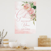 Elegant blush roze roze roze baby shower welkomstt poster (Keuken)