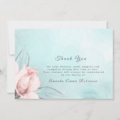 Elegant Blush Roze Roze Roze en Blauw Hartelijk da Bedankkaart (Voorkant)