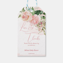 Elegant blush roze roze rozenrozenbaby shower cadeaulabel