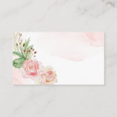 Elegant blush roze rozen baby shower diaper raffin informatiekaartje (Achterkant)