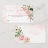 Elegant blush roze rozen baby shower diaper raffin informatiekaartje (Voorkant / Achterkant)