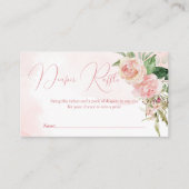 Elegant blush roze rozen baby shower diaper raffin informatiekaartje (Voorkant)
