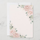 Elegant Blush Roze Rozen Bloemen Goud Bruiloft Kaart (Achterkant)