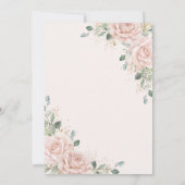 Elegant Blush Roze Rozen Bloemen Groen Bruiloft Kaart (Achterkant)