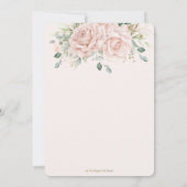 Elegant Blush Roze Rozen Bloemen Groen Bruiloft Kaart (Achterkant)