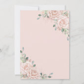 Elegant Blush Roze Rozen Bloemen Roos Gouden Bruil Kaart (Achterkant)