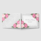Elegant blush roze rozen in het houden van geheuge gastenboek (Volledig)