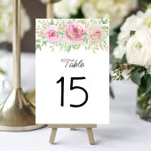 Elegant Blush Roze Rozen Tafelnummer