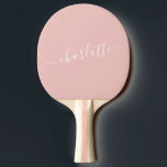 Elegant Blush Roze Script Name Personated Tafeltennisbatje<br><div class="desc">Elegant Blush Roze Script Name Personalized Ping Pong Paddle</div>