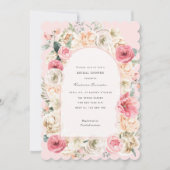 Elegant blush roze spring tuin vrijgezellenfeest i kaart (Voorkant)