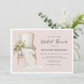 Elegant Blush Roze Stoel Vrijgezellenfeest Kaart (Staand voorkant)