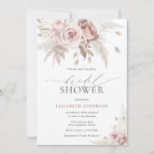 Elegant Blush Roze Stoffig Roos Bloemen Vrijgezell Kaart (Voorkant)