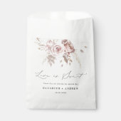 Elegant Blush Roze Stoffig Roos Bloemenbruiloft Bedankzakje (Voorkant)