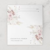 Elegant Blush Roze Stoffig Roos Bloemenbruiloft Plaatskaartje (Buitenkant ongevouwen)